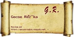 Gecse Réka névjegykártya